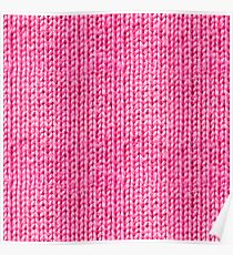 Knitted Wool bright pink Poster