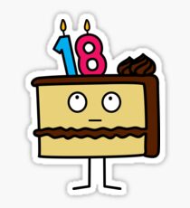 18th Birthday Cake with Candles chocolate icing Sticker