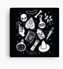 Witchy Essence Black Canvas Print