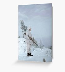 Finnish soldier near Lake Ladoga, Winter War, 1940 Greeting Card