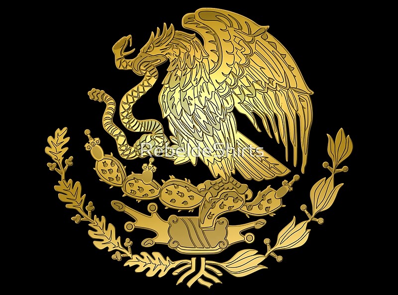 "Gold Mexico Coat of Arms " by RebeldeShirts | Redbubble