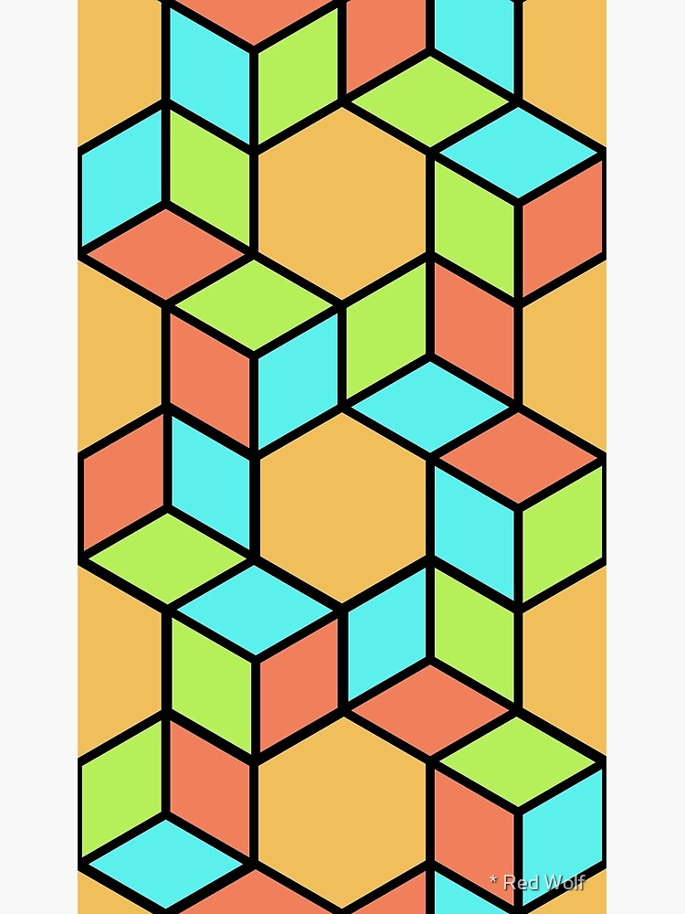 Geometric Pattern: Hexagon Box: Summer by redwolfoz