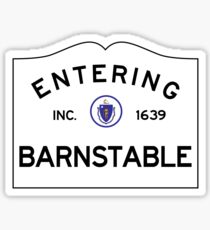 Entering Barnstable Massachusetts - Commonwealth of Massachusetts Road Sign Sticker