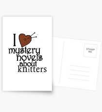 I heart mystery novels about knitters Postcards