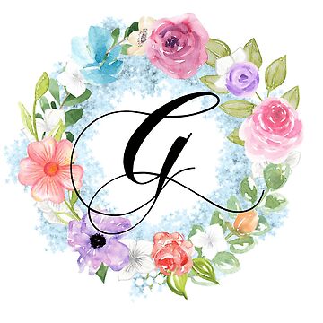 Watercolor Floral Wreath Monogram Letter M iPad Case & Skin for Sale by  Grafixmom