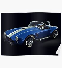 Shelby Cobra 427 Blue with White Stripe Poster