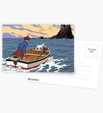 Tintin L'Ile Noire Castle Postcards