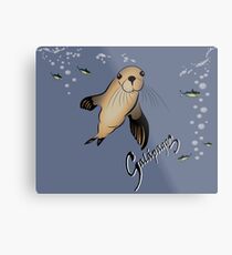 Galapagos Sea lion and bubbles Metal Print