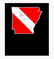 Arkansas Scuba Dive Shirt Scuba Flag Diver Flag Shirt Photographic Print