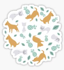 Cats and Dogs All pets around you Sticker