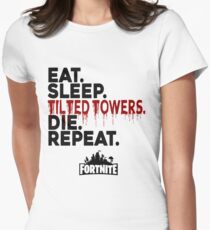 Eat Sleep Tilted Towers Women's Fitted T-Shirt