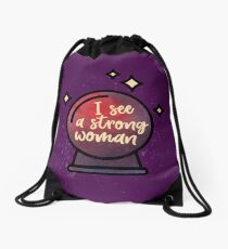 I see a strong woman Drawstring Bag