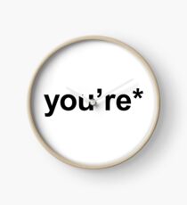 You're - Black Print Clock