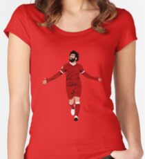 Mo Salah Illustration - LFC Liverpool FC Gift - Art - Poster - Print - Clock - T-Shirt - Tee Women's Fitted Scoop T-Shirt