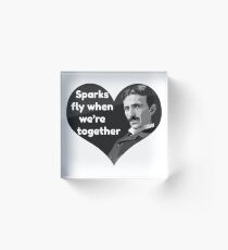 Tesla Love Acrylic Block