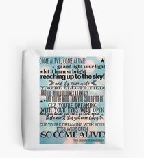 Come Alive Lyrics (Bokeh) - The Greatest Showman Tote Bag