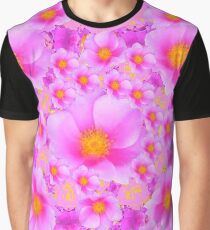 WILD PINK ROSES ABSTRACT Graphic T-Shirt