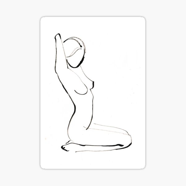 Nude Model Drawing Sticker