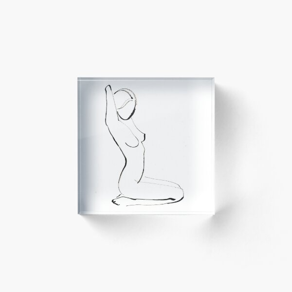 Nude Model Drawing Acrylic Block