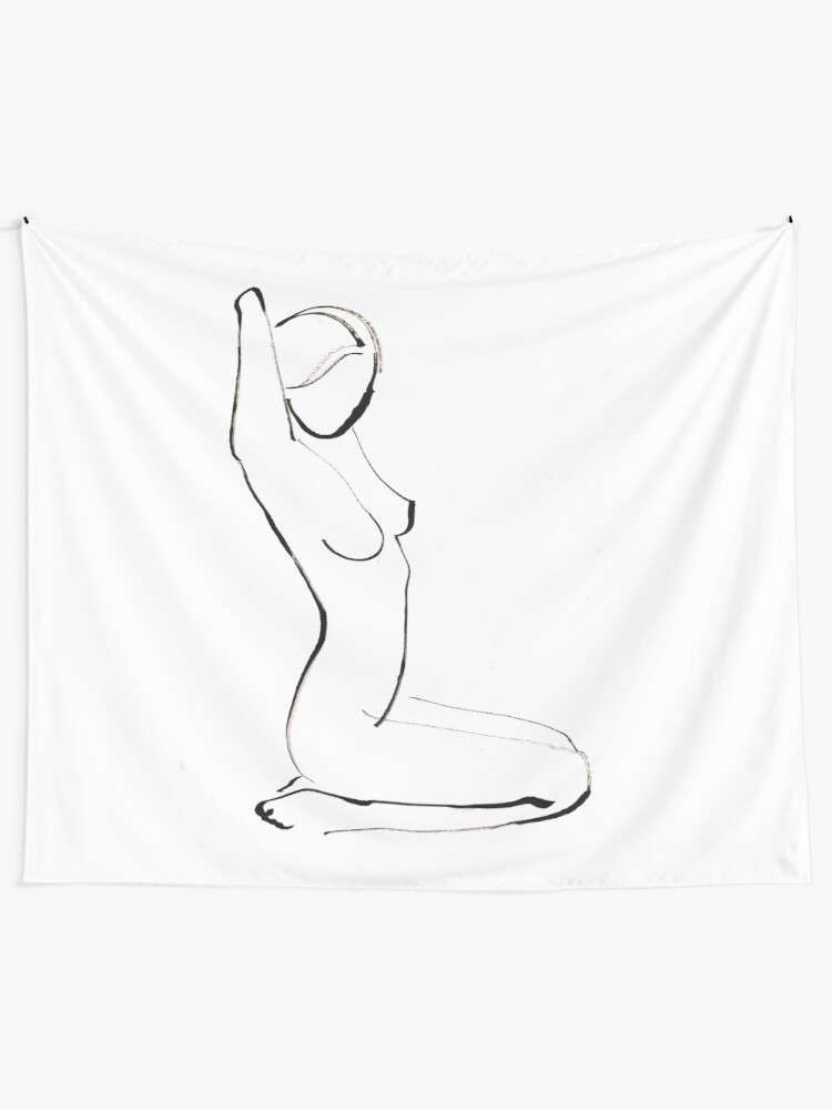Alternate view of Nude Model Drawing Wall Tapestry
