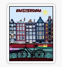 BICYCLE RIDING; In Amsterdam Holland Print Sticker