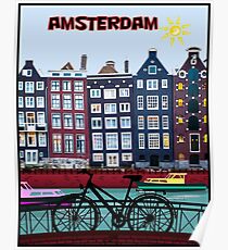 BICYCLE RIDING; In Amsterdam Holland Print Poster