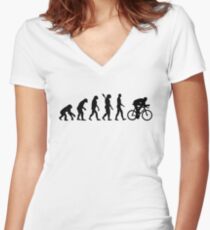 Evolution cycling bicycle Women's Fitted V-Neck T-Shirt