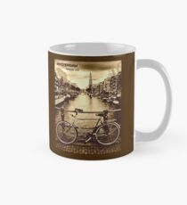 AMSTERDAM : Vintage Freedom City Bicycle Riding Print Mug