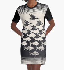 Sky and Water I - Maurits Cornelis Escher Graphic T-Shirt Dress