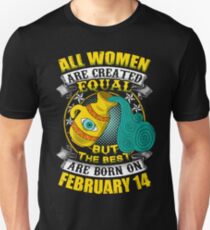 Beste Frauen werden am 14. Februar Wassermann geboren Slim Fit T-Shirt
