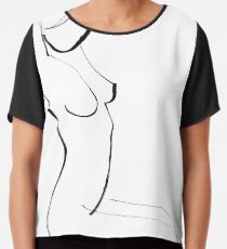 Nude Model Drawing Chiffon Top