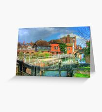 Kennet and Avon Canal and The Lock Stock and Barrel Pub - Newbury Greeting Card