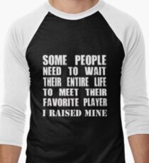 Mom Raised Her Favorite Player - Funny Gift Idea Men's Baseball ¾ T-Shirt