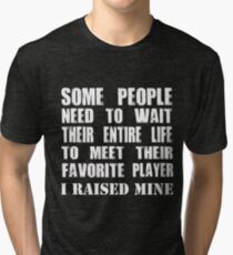 Mom Raised Her Favorite Player - Funny Gift Idea Tri-blend T-Shirt