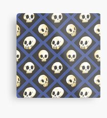 Tiling Skulls 4/4 - Blue Metal Print