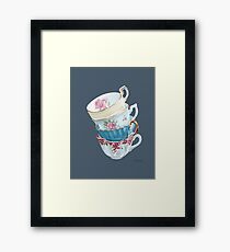 Lean on Me in Navy | Teacup Painting Framed Print