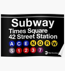 New York City Subway Sign Poster