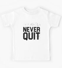 Winners Never Quit Inspirational Quote T-shirt Kids Tee
