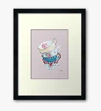 Lean on Me in Pink | Teacup Painting Framed Print
