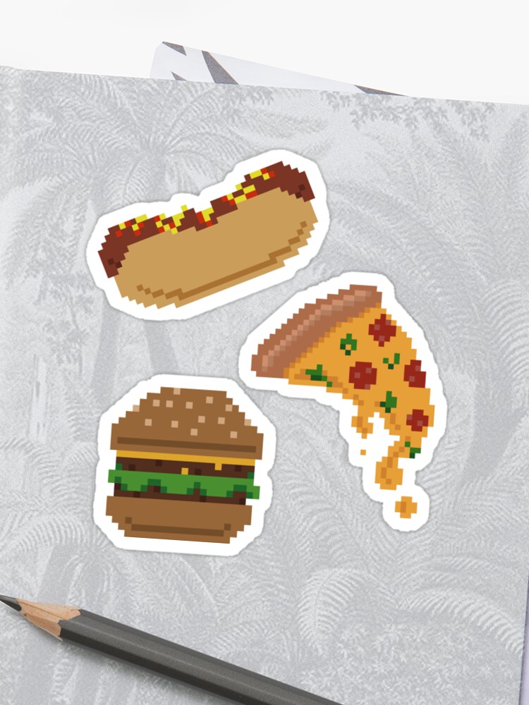 Pixel Art Junk Food Pack Sticker By Xenlith