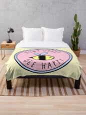 Don't Worry Bee Happy Throw Blanket