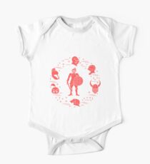 Knight with shield, sword, and different helmets. One Piece - Short Sleeve