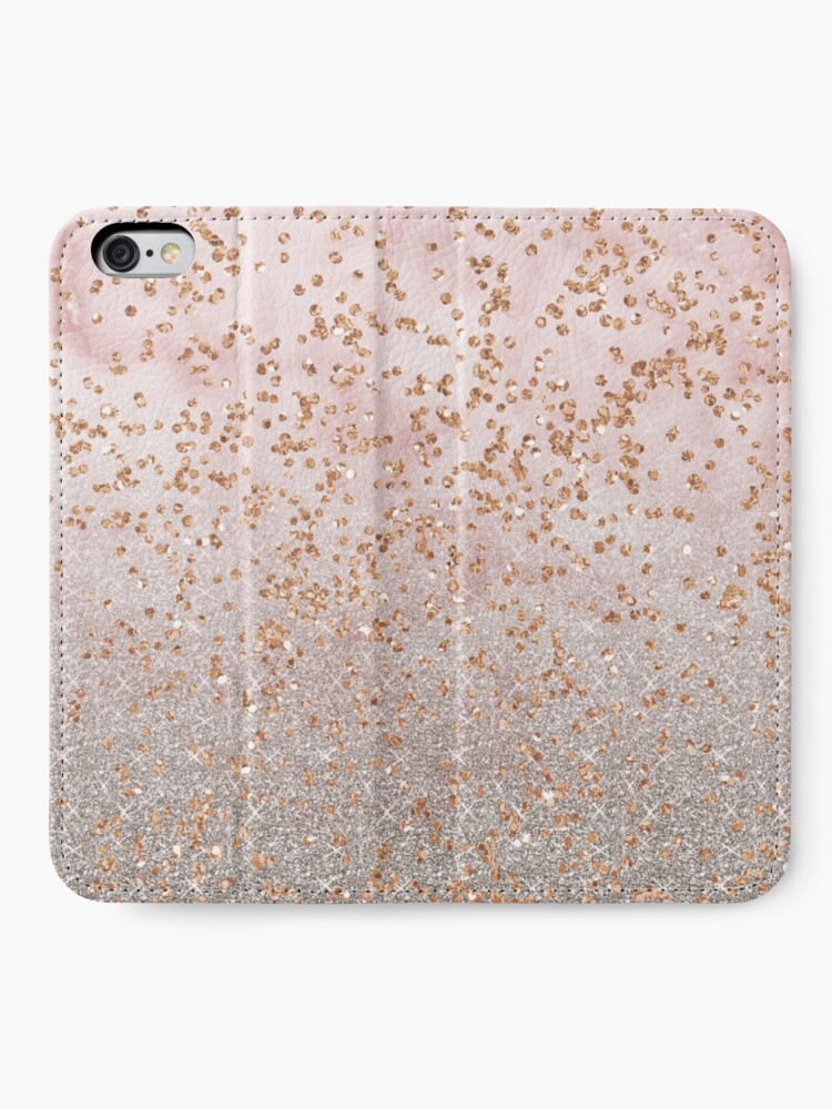 Alternate view of Mixed rose gold glitter gradients iPhone Wallet