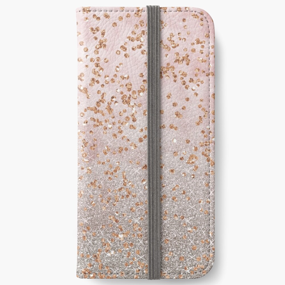 Mixed rose gold glitter gradients iPhone Wallet