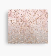 Mixed rose gold glitter gradients Metal Print