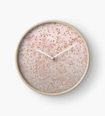 Mixed rose gold glitter gradients Clock