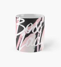 Boss Lady Pink Schwarz Gemalter Marmor Tasse