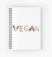 Vegan vegetables drawing color Spiral Notebook