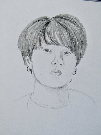 Lámina fotográfica «Euphoria - Jungkook BTS - Dibujo lineal» de