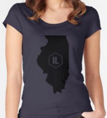 Illinois Homer (Black) Women's Fitted Scoop T-Shirt